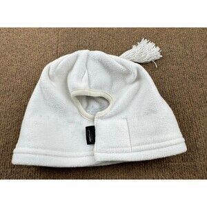 Obermeyer Ponytail Beanie Hat Junior Girls Fleece White Adjustable Beads Tassel